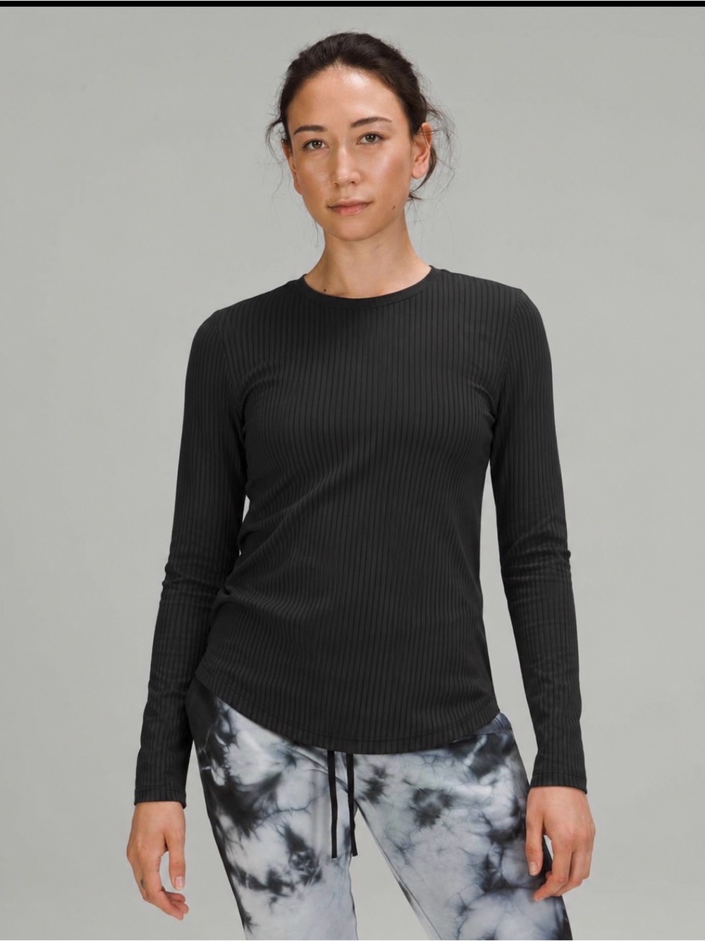 Lululemon Black Ribbed Long Sleeve Size L